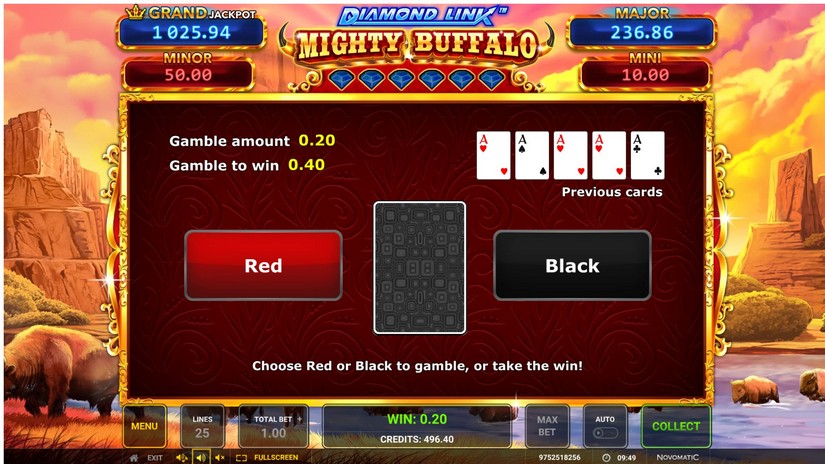 Diamond Link Mighty Buffalo slot screen 3