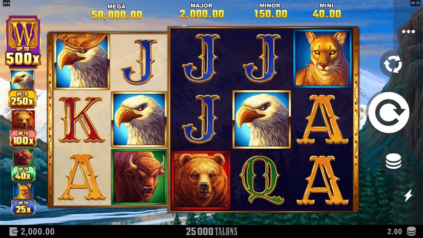 25000 Talons slot screen 1