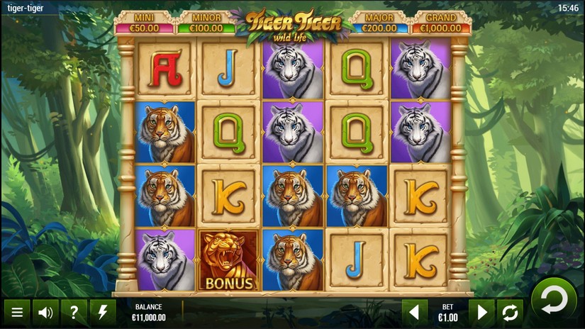 Tiger Tiger Wild Life slot screen 1