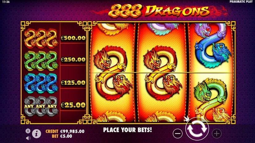 888 Dragons slot screen 2