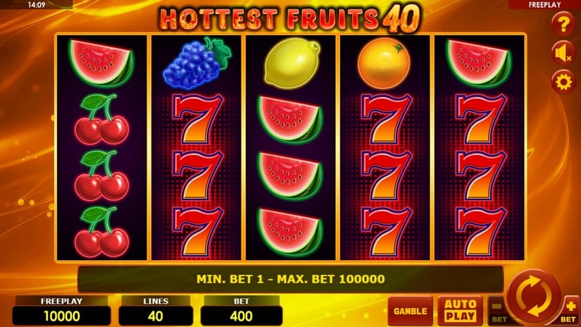 Hottest Fruits 40 slot screen 1