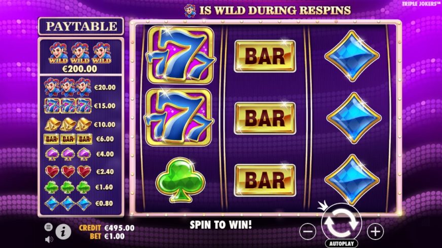 Triple Jokers slot screen 1