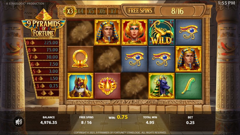 9 Pyramids of Fortune slot screen 6