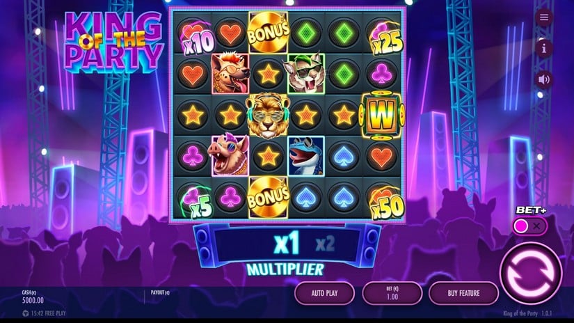 King of the Party slot screen 1