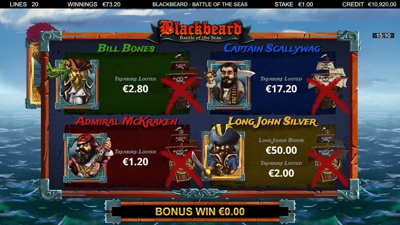 Blackbeard Battle Of The Seas slot screen 8