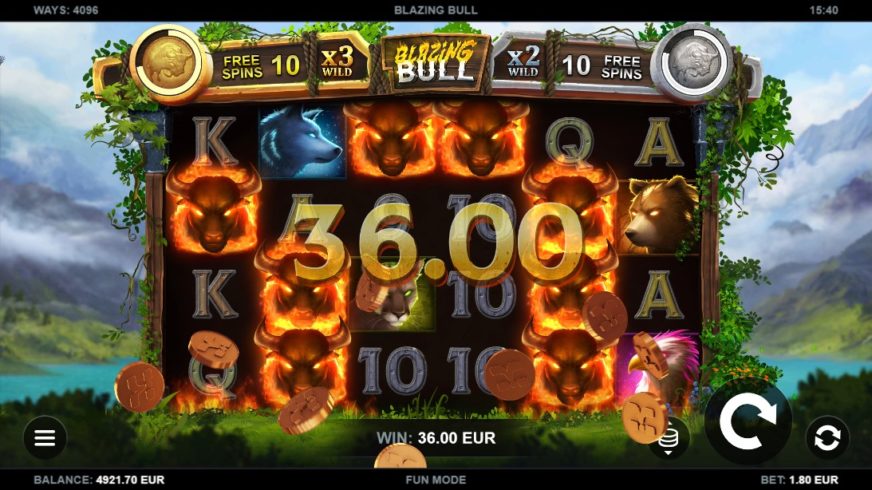 Blazing Bull slot screen 2