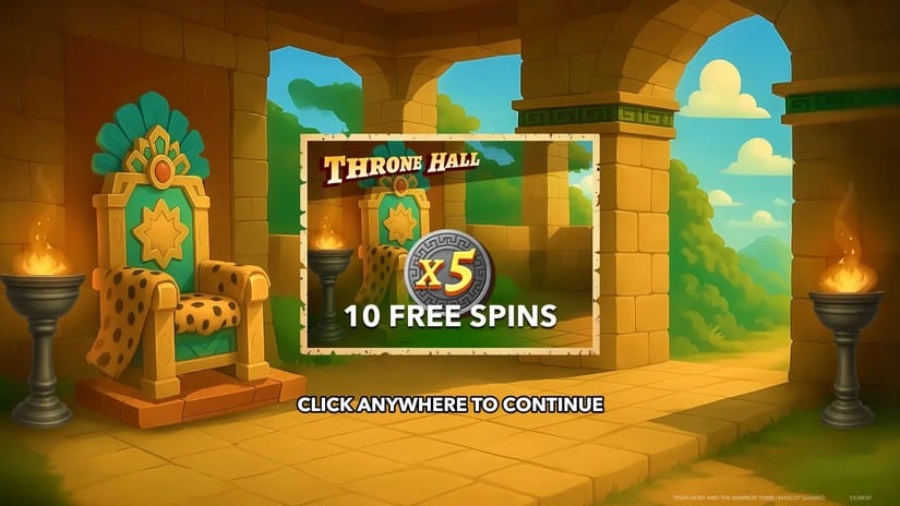 Tessa Hunt and the Warrior Tomb slot screen 2