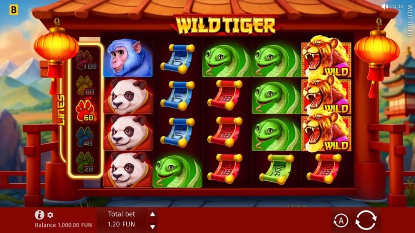 Wild Tiger slot screen 1