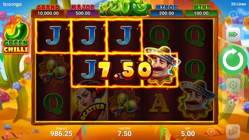 Green Chilli slot screen 2