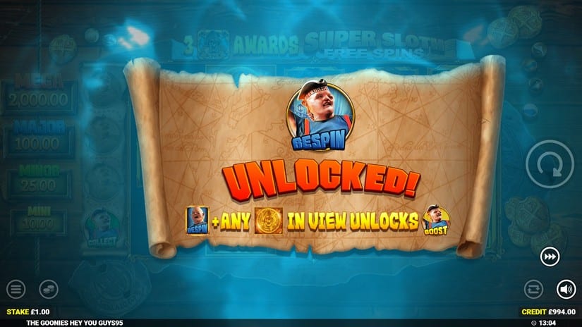 The Goonies Hey You Guys slot screen 3