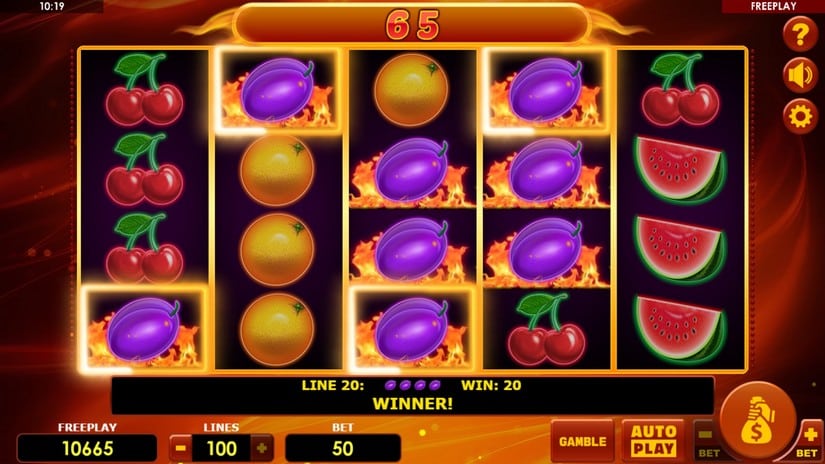 Hot fruits 100 slot screen 3