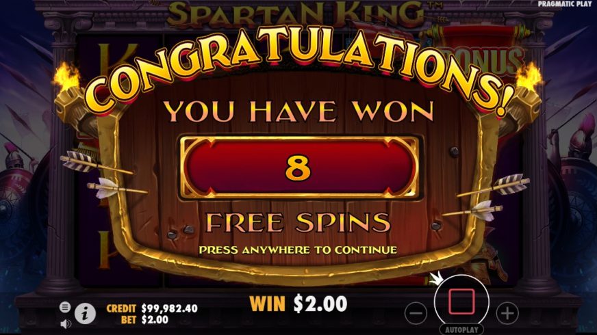 Spartan King slot screen 3