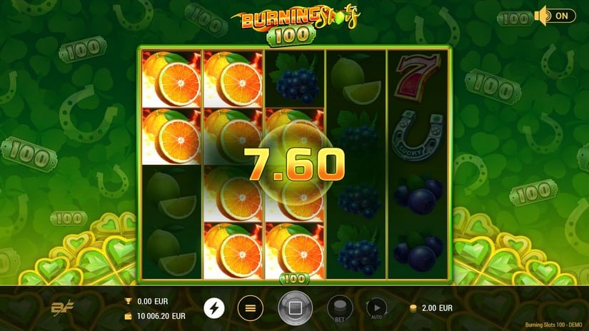 Burning Slots 100 slot screen 4