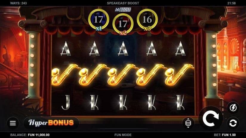 Speakeasy Boost slot screen 1