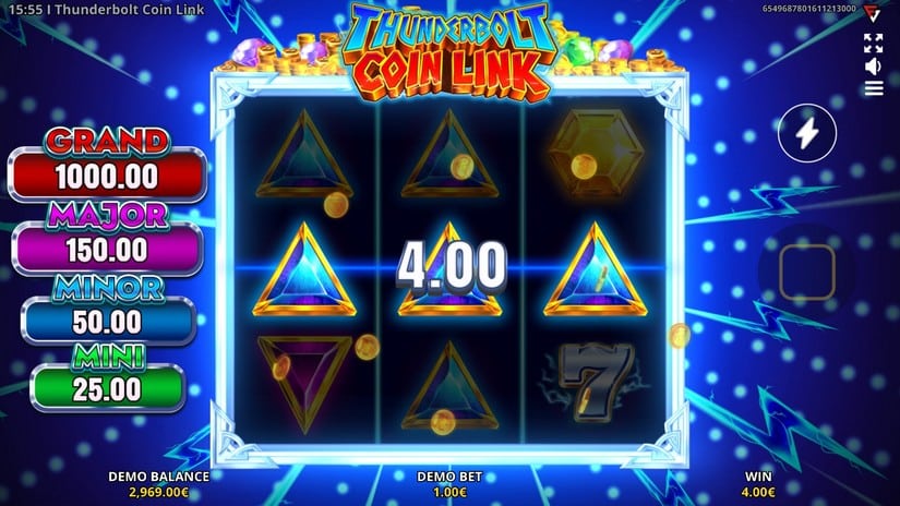 Thunderbolt Coin Link: Running Wins slot screen 4