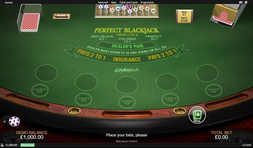 Perfect Blackjack slot screen 0