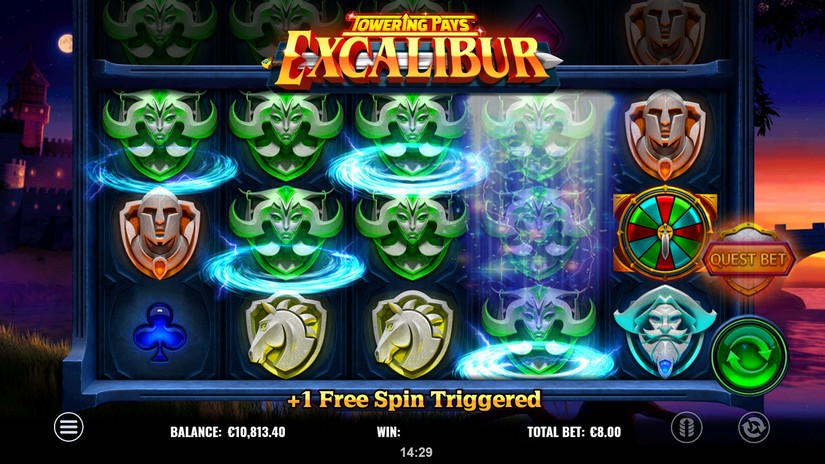 Towering Pays Excalibur slot screen 7