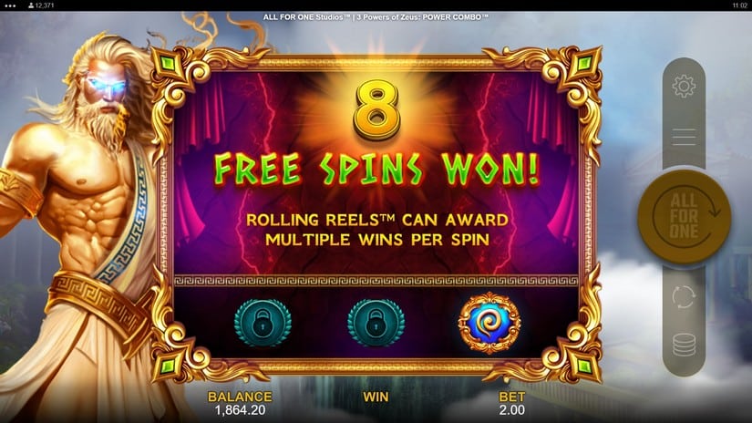 3 Powers of Zeus POWER COMBO slot screen 4