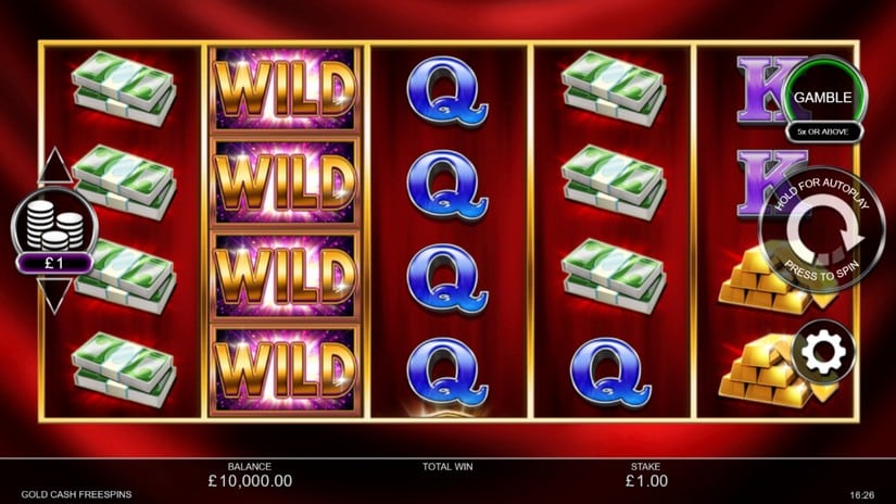 Gold Cash Free Spins slot screen 1