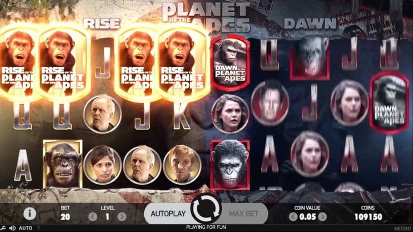 Planet of the Apes slot screen 1