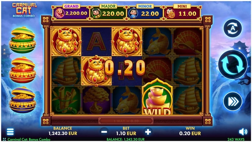 Carnival Cat: Bonus Combo slot screen 2