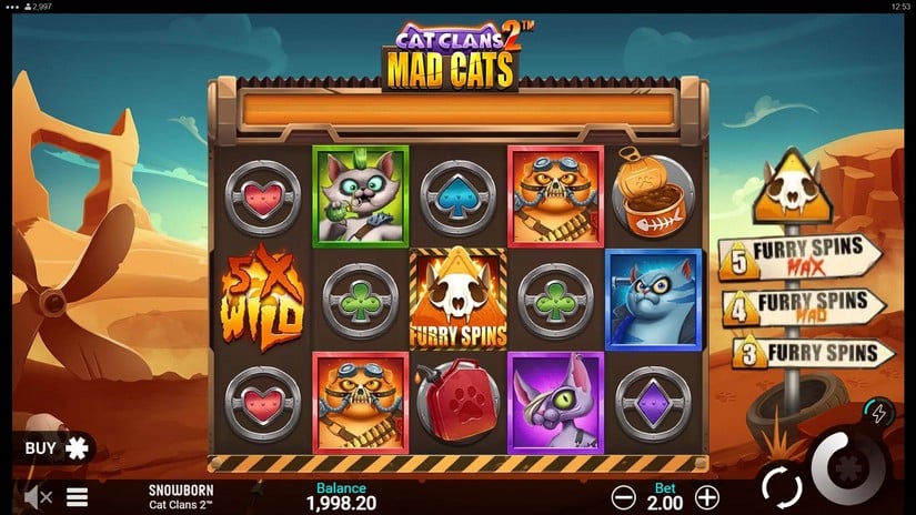 Cat Clans 2 Mad Cats slot screen 1