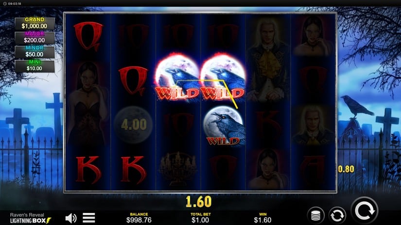 Raven’s Reveal slot screen 3