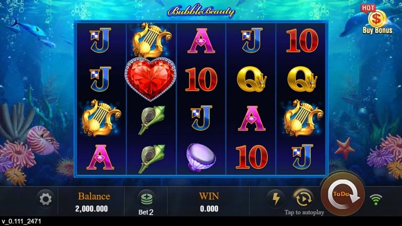 Bubble Beauty slot screen 1