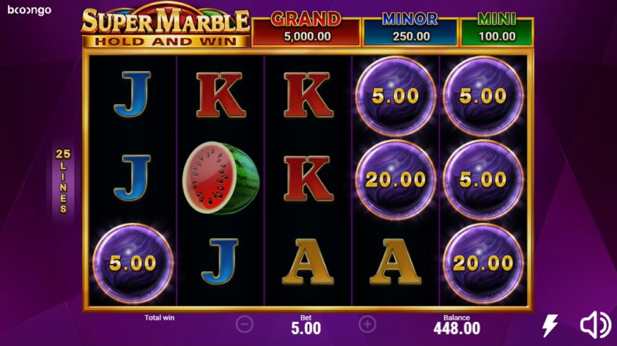 Super Marble slot screen 2