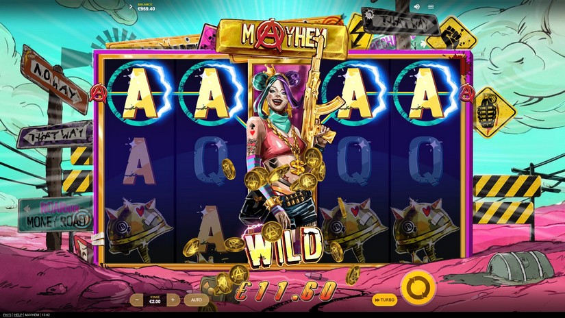 Mayhem slot screen 2