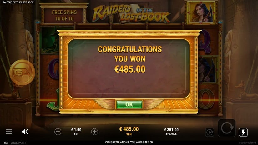 Raiders of the Lost Book slot screen 8