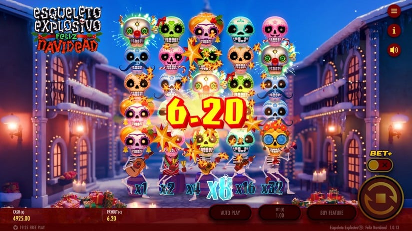 Esqueleto Explosivo Feliz Navidead slot screen 3
