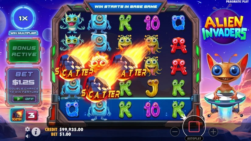 Alien Invaders slot screen 2