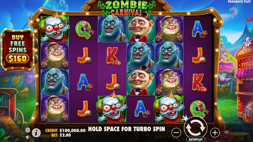Zombie Carnival slot screen 1