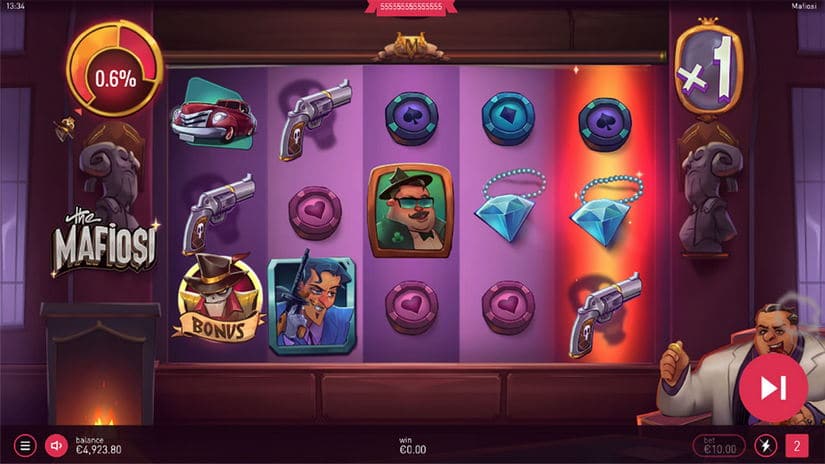 The Mafiosi slot screen 1