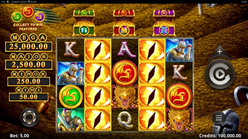 Dragon’s Cache slot screen 1