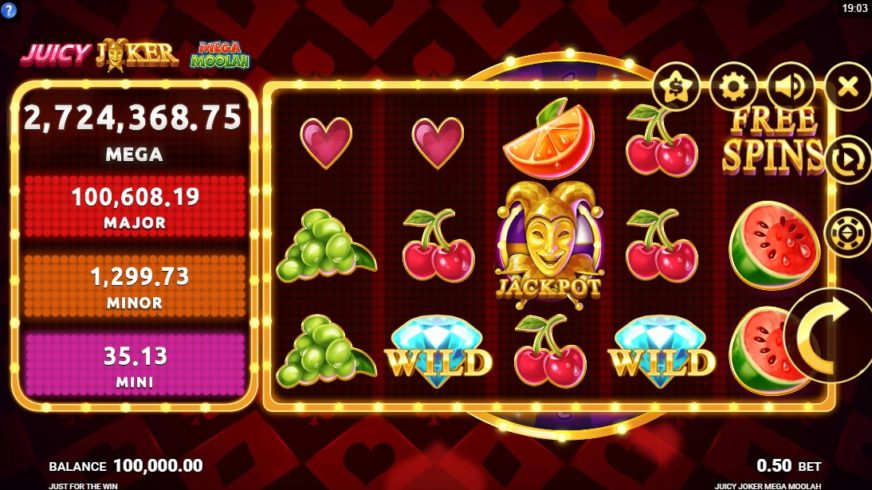 Juicy Joker Mega Moolah slot screen 1