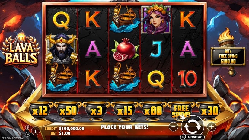 Lava Balls slot screen 1