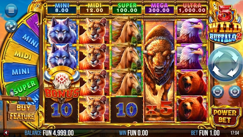 5 Wild Buffalo 2 slot screen 1