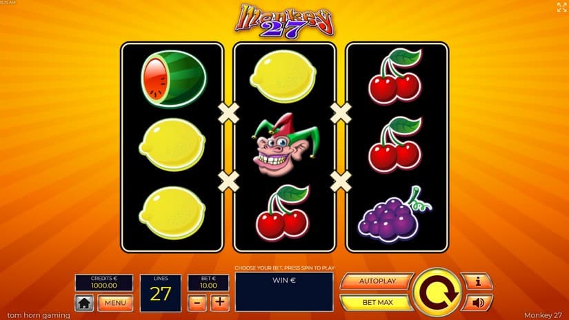 Monkey 27 slot screen 1