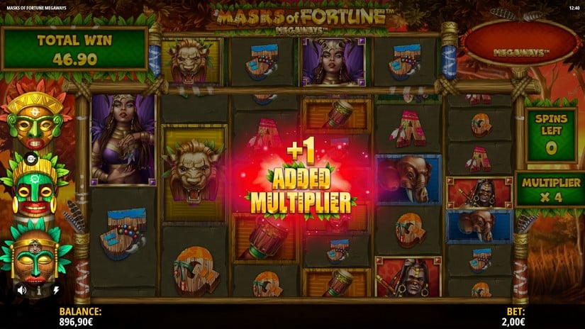 Masks of Fortune Megaways slot screen 5