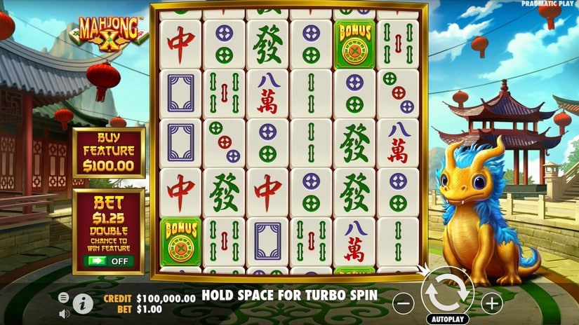 Mahjong X slot screen 1