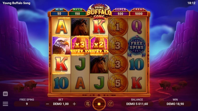 Young Buffalo Song slot screen 5