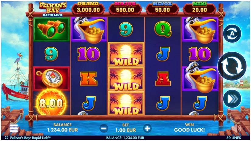 Pelican’s Bay: Rapid Link slot screen 1