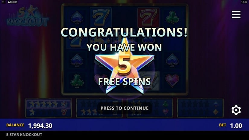 5 Star Knockout slot screen 4