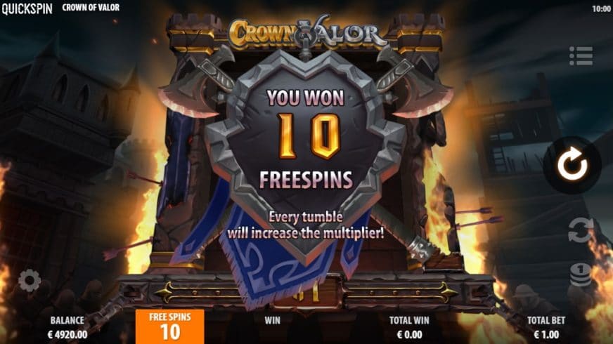 Crown of Valor slot screen 4