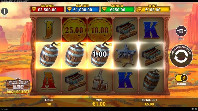 Silver Bullet Bandit Cash Collect slot screen 4