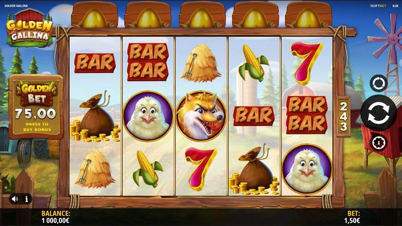 Golden Gallina slot screen 1