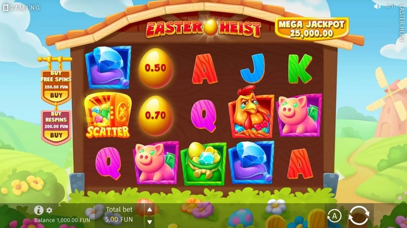 Easter Heist slot screen 1