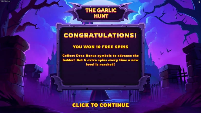 Old Drac slot screen 3